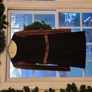 Vintage Black Dress with Copper Metallic Sleeves - URBAN OUTFITTERS